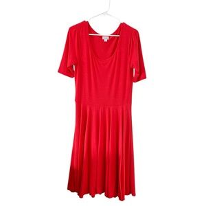 Lularoe Fit And Flare Nicole Red Dress